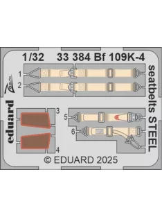 Eduard - Bf 109K-4 seatbelts STEEL 1/32 for Kotare