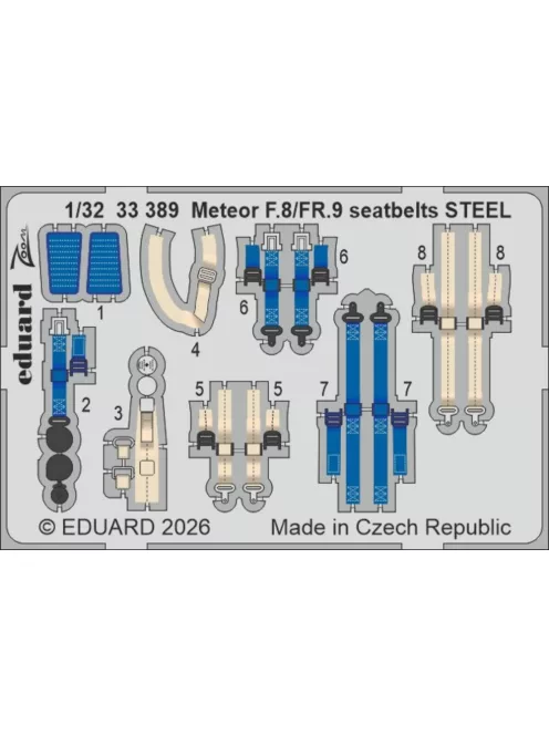 Eduard - Meteor F.8/FR.9 seatbelts STEEL for Revell
