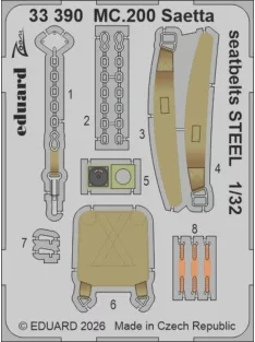 Eduard - MC.200 Saetta seatbelts STEEL for Italeri