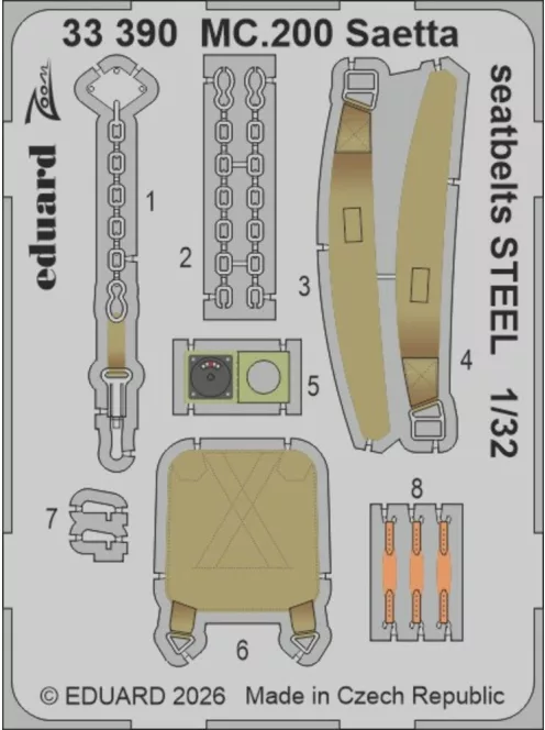 Eduard - MC.200 Saetta seatbelts STEEL for Italeri