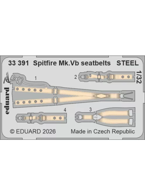 Eduard - Spitfire Mk.Vb seatbelts STEEL for Kotare