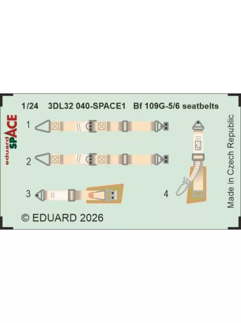 Eduard - Bf 109G-5/6 seatbelts SPACE for Airfix