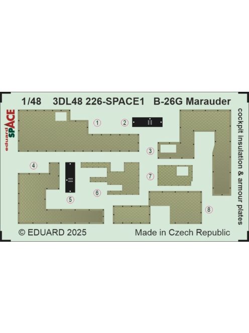 Eduard - B-26G Marauder cockpit insulation & armour plates SPACE  ICM
