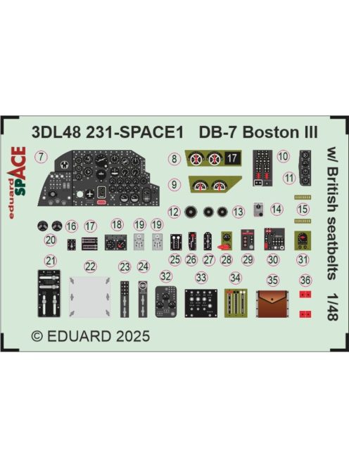 Eduard - DB-7 Boston III w/ British seatbelts SPACE  HKM