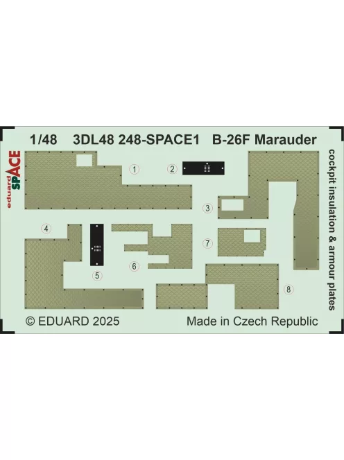 Eduard - B-26F Marauder cockpit insulation & armour plates SPACE  ICM