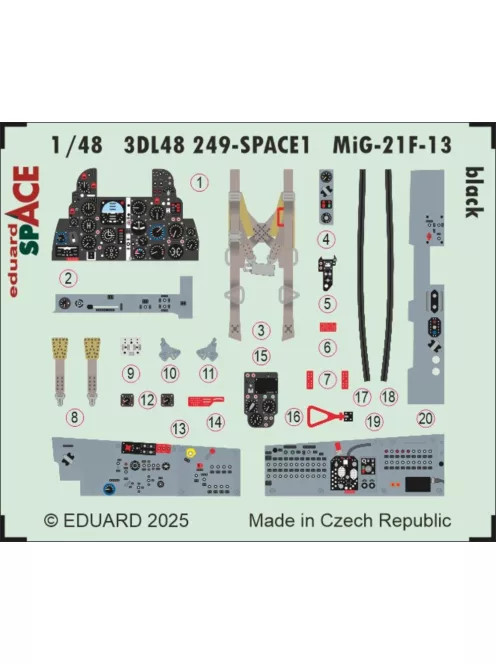 Eduard - MiG-21F-13 black SPACE 1/48 for Eduard