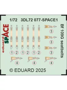 Eduard - Bf 109G seatbelts SPACE