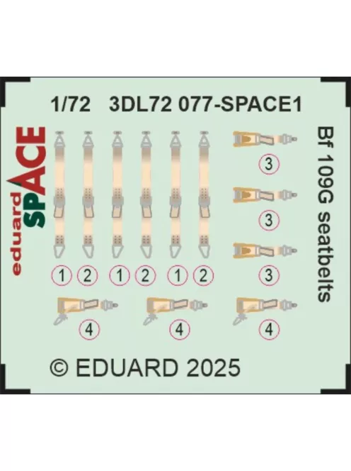 Eduard - Bf 109G seatbelts SPACE