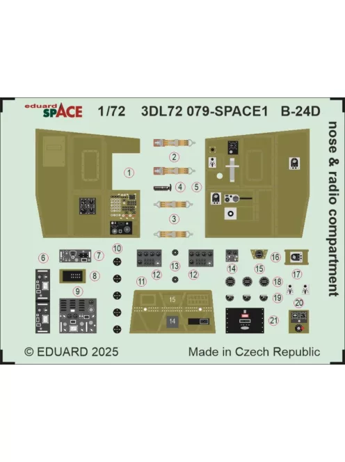 Eduard - B-24D nose & radio compartment SPACE for Airfix
