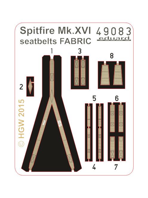 Eduard - Spitfire Mk.XVI seatbelts FABRIC f.Eduar 