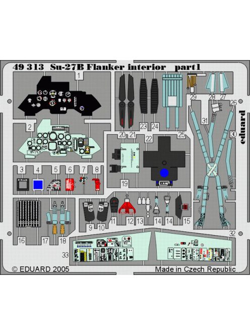 Eduard - Su-27 Flanker B interior for Academy