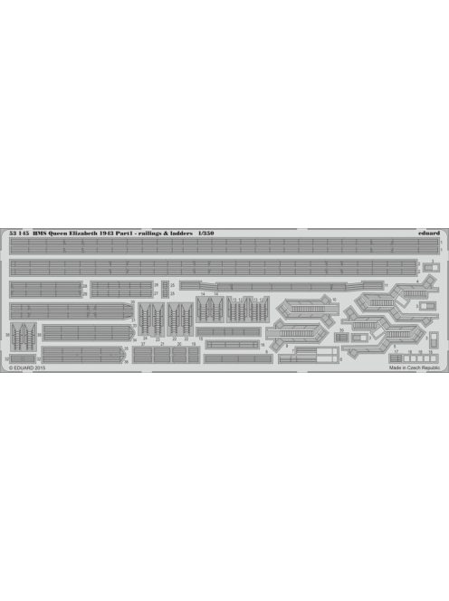 Eduard - HMS Queen Elizabeth 1943 pt 1-railing and ladders for Trumpeter
