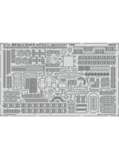 Eduard - HMS Queen Elizabeth 1943 pt3-superstruct for Trumpeter