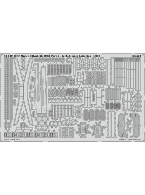 Eduard - HMS Queen Elisabeth 1943 pt 5- deck & main batteries for Trumpeter
