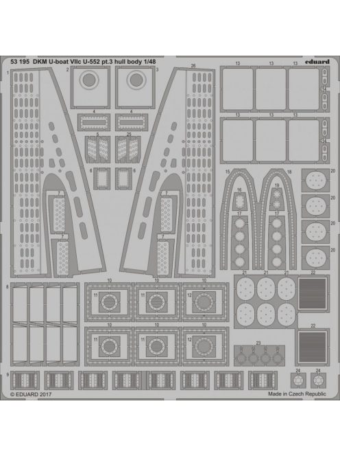 Eduard - DKM U-boat VIIc U-552 pt.3 hull body for Trumpeter