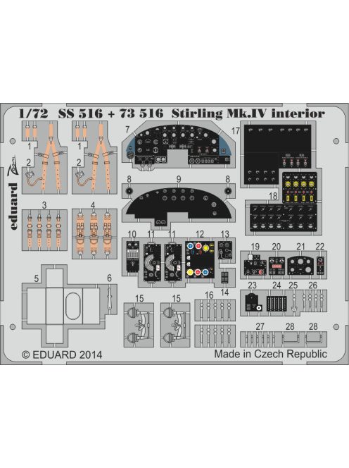 Eduard - Stirling Mk.IV interior S.A. for Italeri 