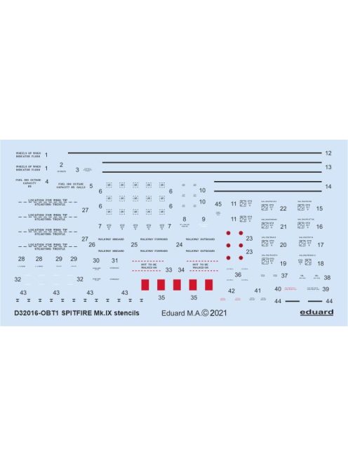 Eduard - Spitfire Mk.Ix Stencils For Tamiya/Revell