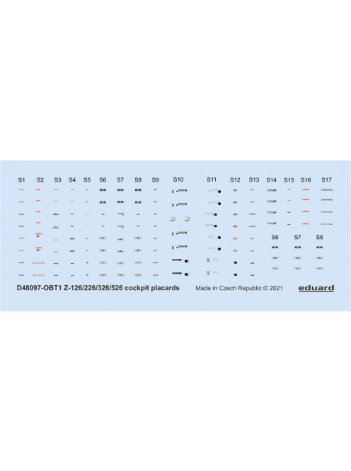 Eduard - Z-126/226/326/526 Cockpit Placards 1/48 Eduard