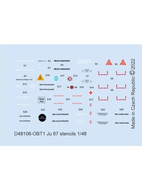 Eduard - Ju 87 stencils for HASEGAWA/AIRFIX/ITALERI