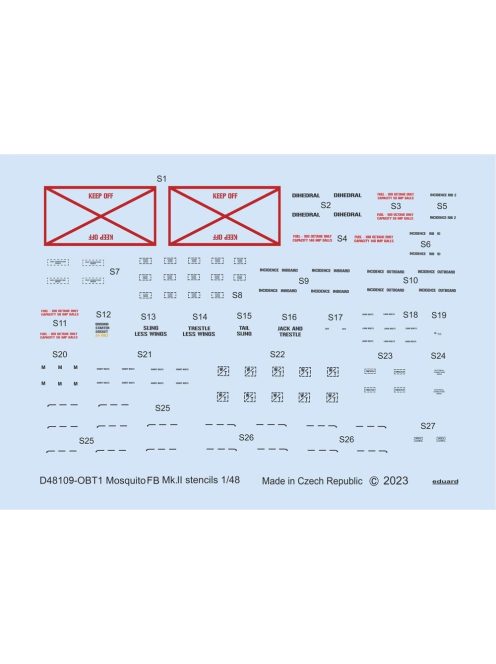 Eduard - Mosquito FB Mk.II stencils 1/48 for TAMIYA