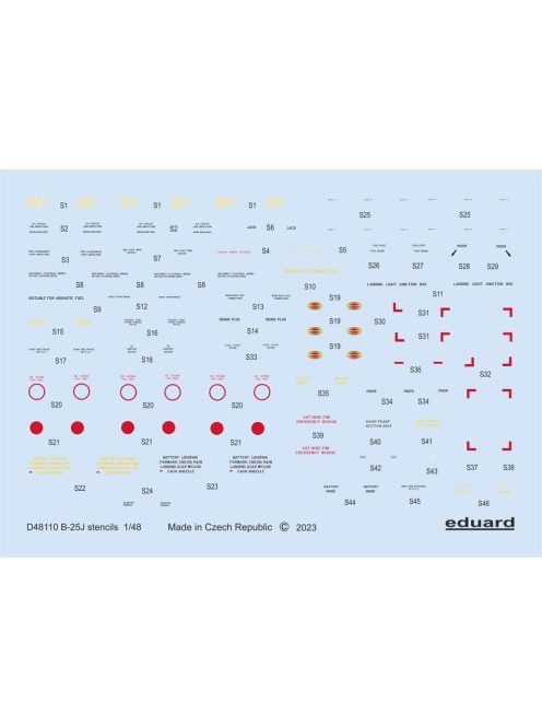 Eduard - B-25J stencils 1/48 HKM