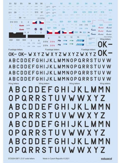 Eduard - Z-37 stencils, code letters & labels for Eduard