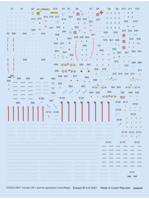 Eduard - Tornado GR.1 stencils (gray/green camouflage) 1/72 for REVELL