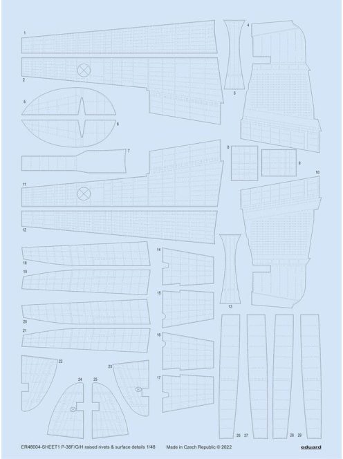 Eduard - P-38F/G/H raised rivets & surface details for TAMIYA