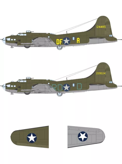 Eduard - B-17F US national insignia & code letters for Revell