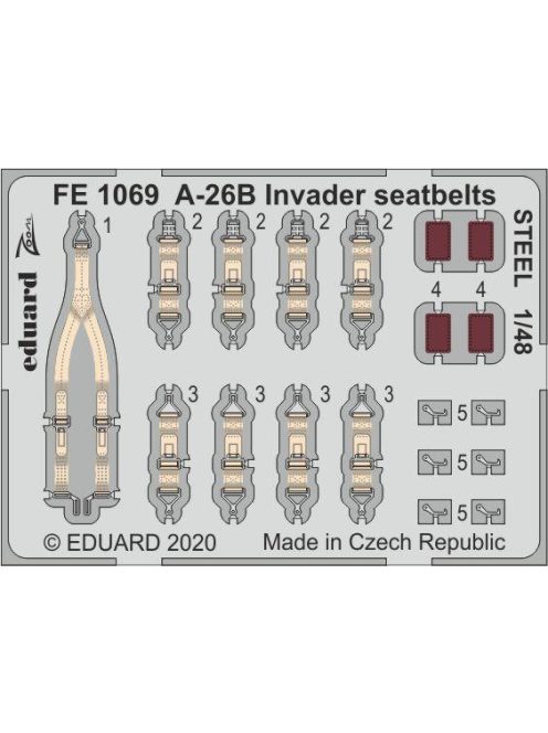 Eduard - A-26B Invader seatbelts STEEL for ICM