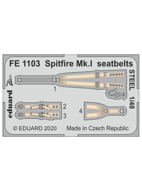 Eduard - Spitfire Mk.I seatbelts STEEL for Airfix
