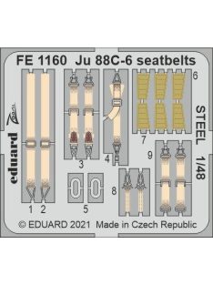 Eduard - Ju 88C-6 seatbelts STEEL for ICM