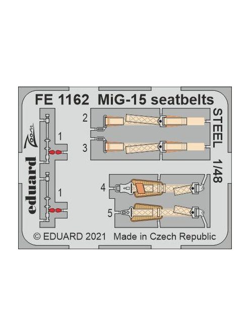 Eduard - MiG-15 seatbelts STEEL for BRONCO