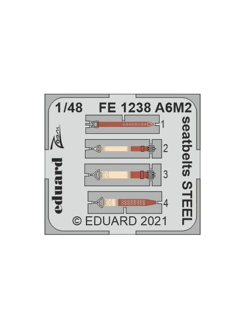 Eduard - A6M2 Seatbelts Steel, For Eduard