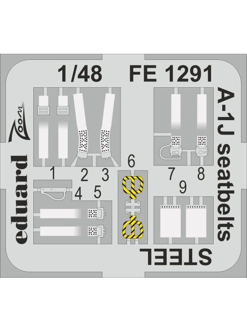 Eduard - A-1J seatbelts STEEL