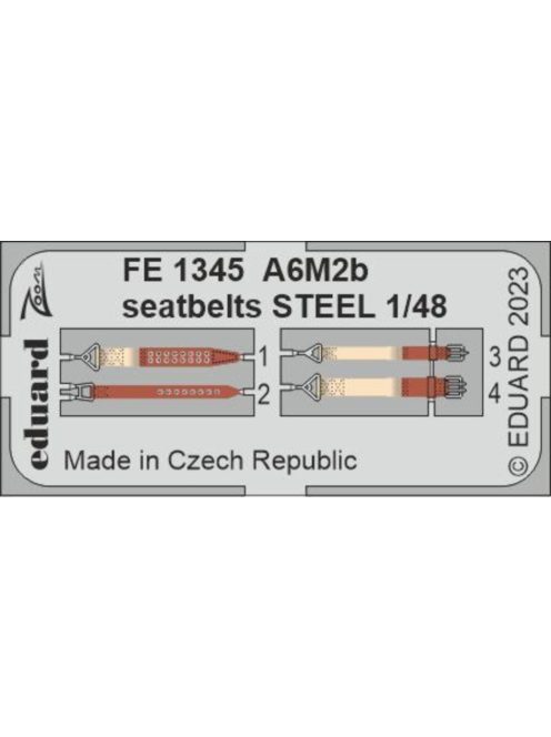 Eduard - A6M2b seatbelts STEEL 1/48 ACADEMY