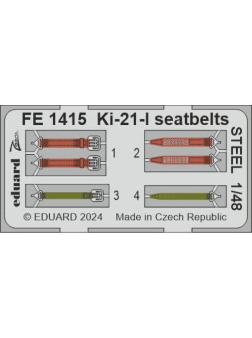 Eduard - Ki-21-I seatbelts STEEL 1/48 ICM