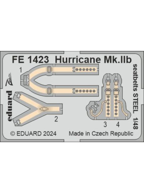 Eduard - Hurricane Mk.IIb seatbelts STEEL 1/48 ARMA HOBBY