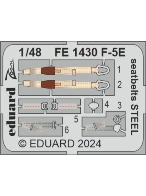 Eduard - F-5E seatbelts STEEL 1/48 AFV CLUB / EDUARD