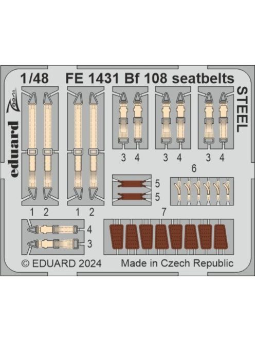 Eduard - Bf 108 seatbelts STEEL 1/48 EDUARD