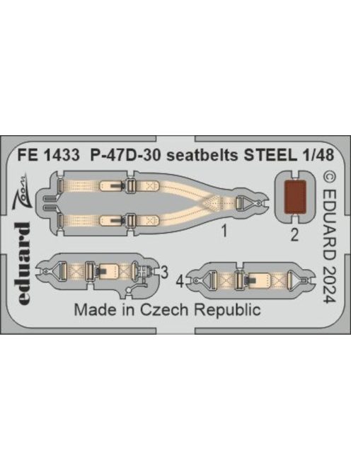 Eduard - P-47D-30 seatbelts STEEL 1/48 MINIART