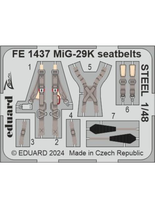 Eduard - MiG-29K seatbelts STEEL 1/48 HOBBY BOSS
