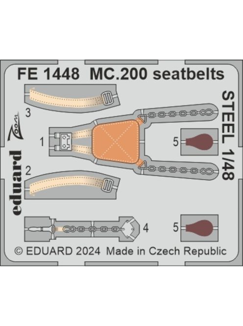 Eduard - MC.200 seatbelts STEEL  ITALERI
