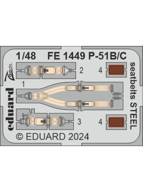 Eduard - P-51B/C seatbelts STEEL  EDUARD