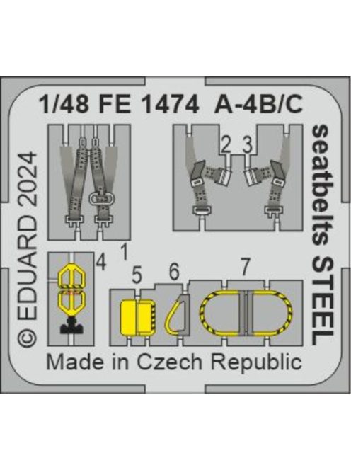 Eduard - A-4B/C seatbelts STEEL