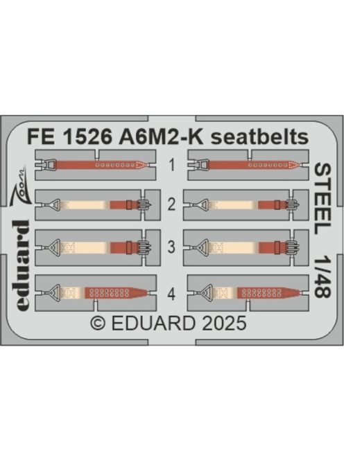 Eduard - A6M2-K seatbelts STEEL  EDUARD