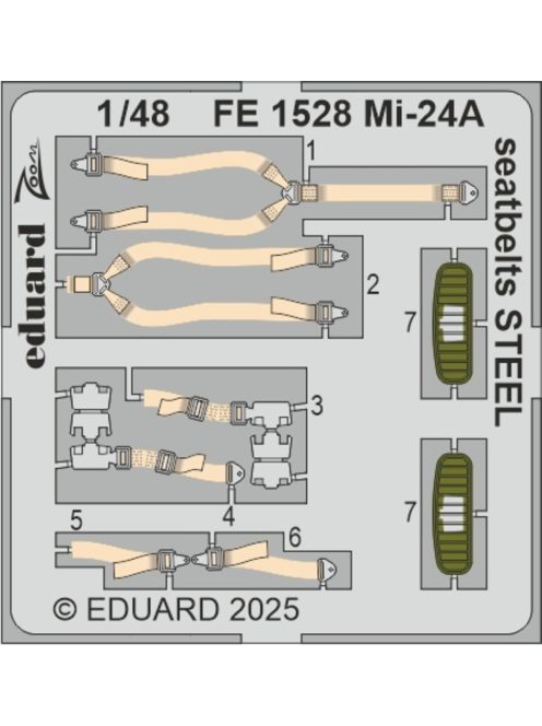 Eduard - Mi-24A seatbelts STEEL  TRUMPETER