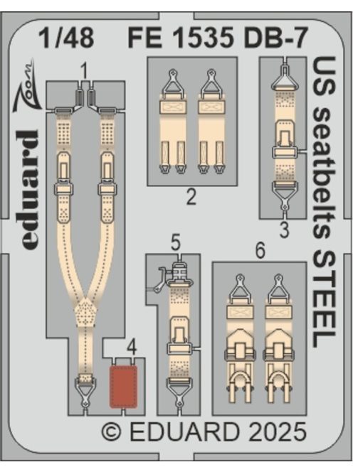 Eduard - DB-7 Boston III US seatbelts STEEL  HKM