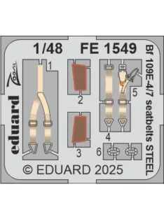 Eduard - Bf 109E-4/7 seatbelts STEEL  TAMIYA