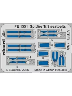 Eduard - Spitfire Tr.9 seatbelts STEEL  AIRFIX